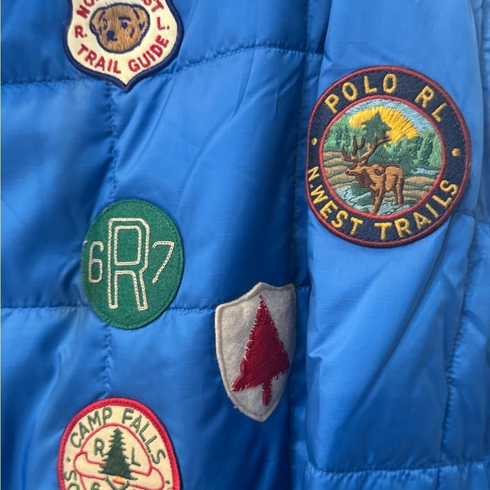 Polo Ralph Lauren Patch Dakota Blue Puffer Insulated Jacket Womens Size Small - Picture 6 of 9